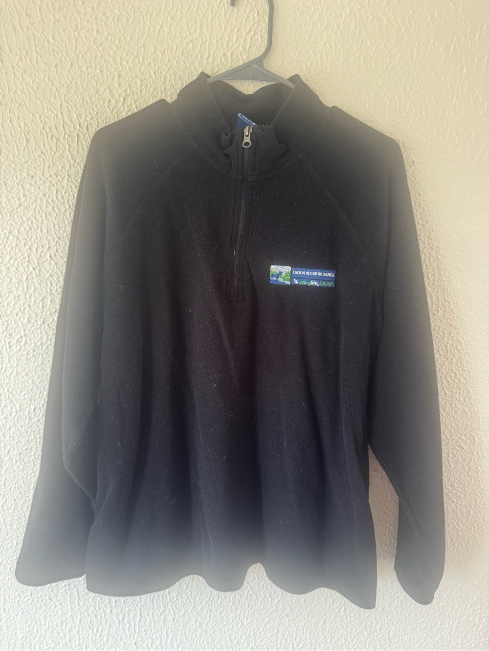 Black Men's Half-Zip Fleece Pullover Crooked Creek Young Life